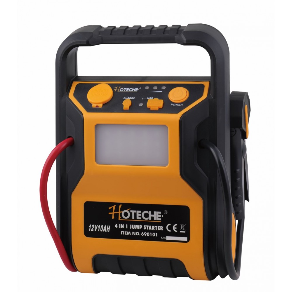 4 En 1 Arrancador Auxiliar Luz De Trabajo Led Compresor De Aire Puerto Usb