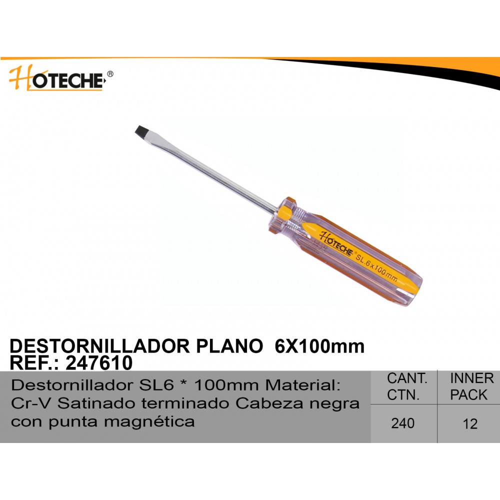 Destornillador Plano 6x100mm