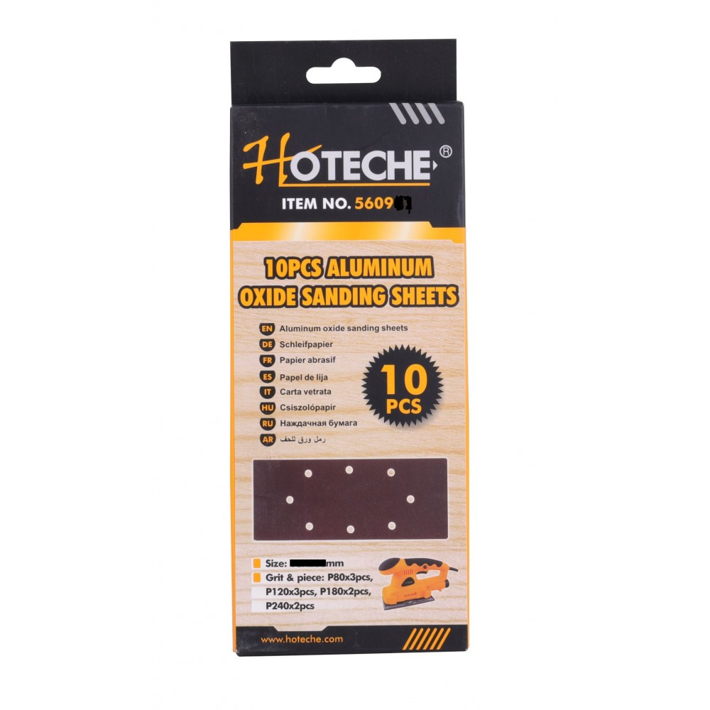 HOJAS DE LIJAR DE ÓXIDO DE ALUMINIO 10PCS